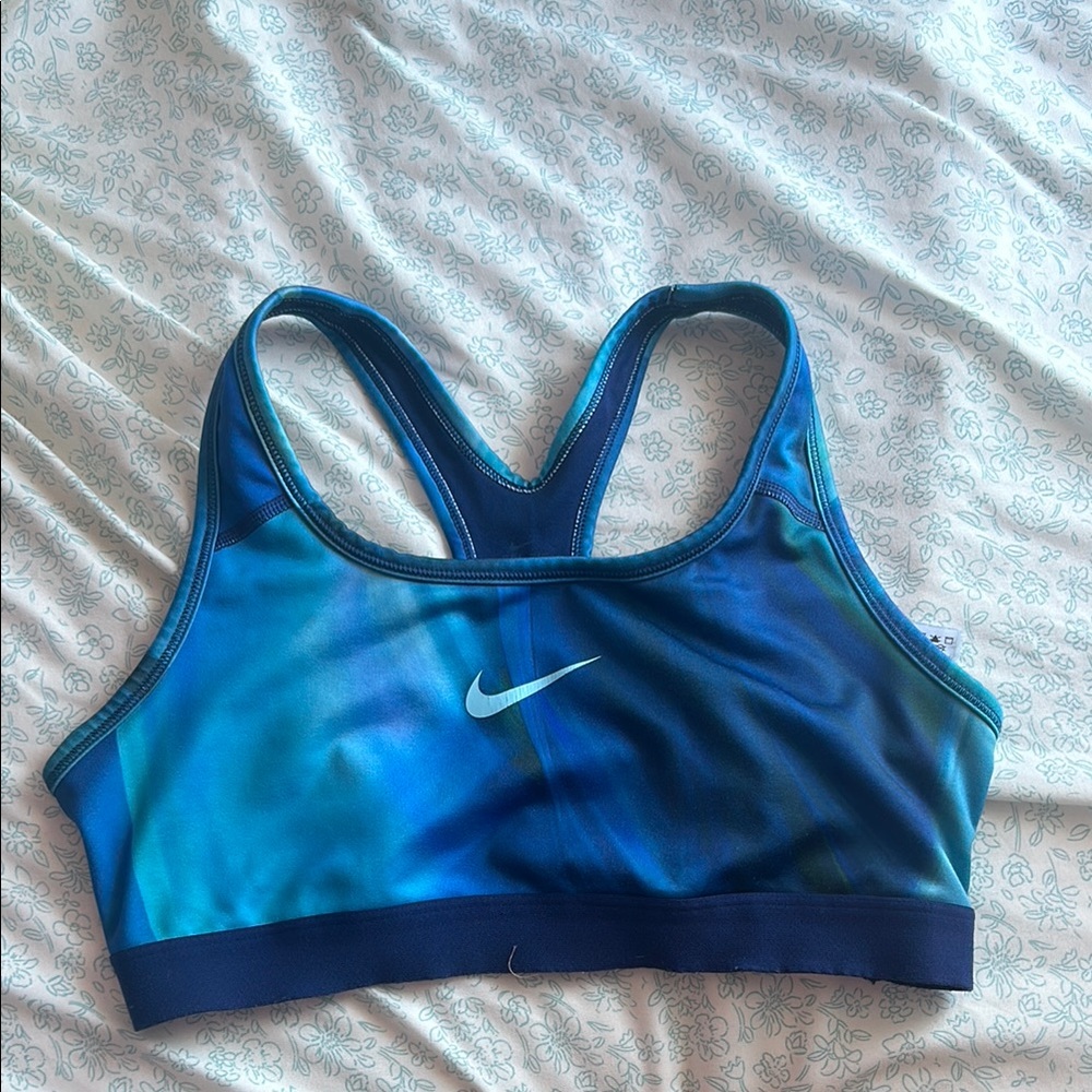 Nike Blue Racerback Sports Bra Moisture-Wicking